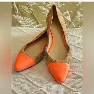 Kate Spade Elina Gold Speck Cork Colorblock Flats